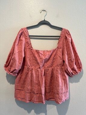 Auguste The Label Dusty Rose Eyelet Puff Sleeve Tunic